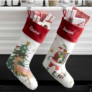 ❤️Pottery Barn❤️Santa & Boston Terrier/Frenchie